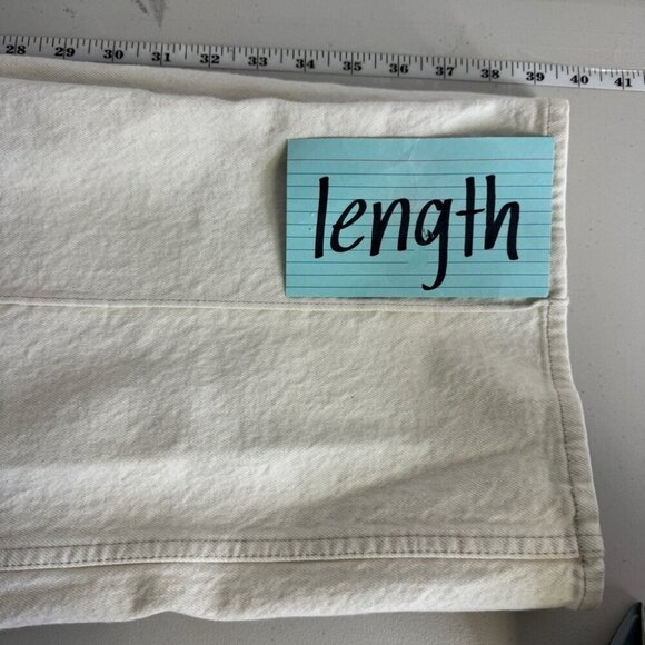 Abercrombie & Fitch Curve Love Mid Rise Baggy Jean Cream Plus Size 34 18 - Picture 12 of 14